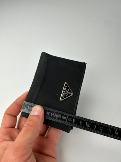 Vintage Prada Nylon Wallet Black Silver