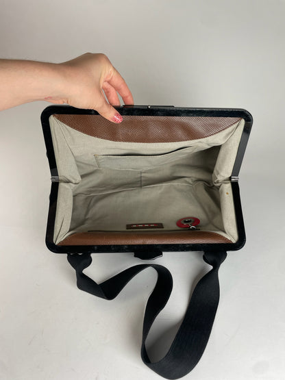 Vintage Marni Denim Flap Bag Navy