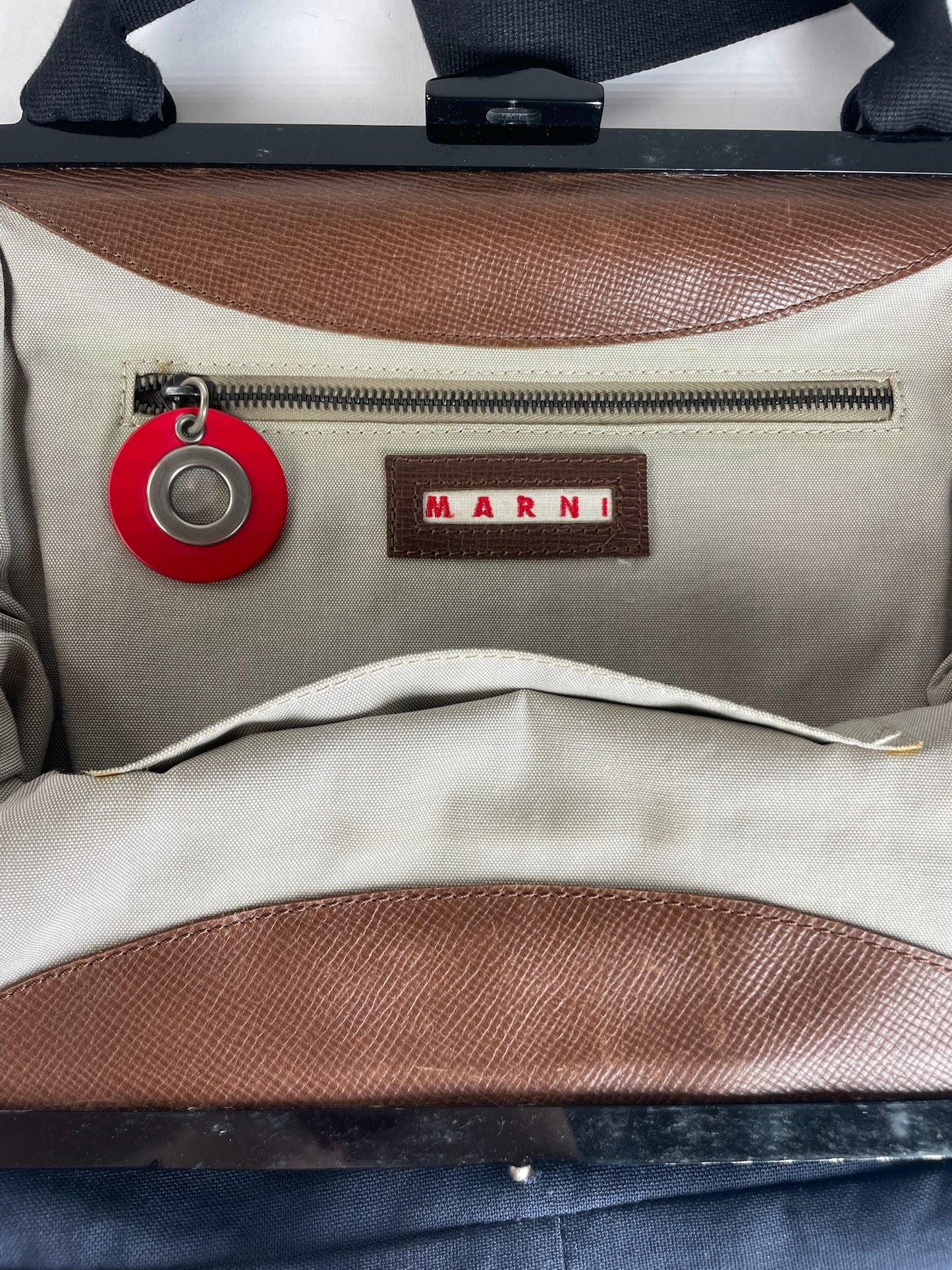 Vintage Marni Denim Flap Bag Navy