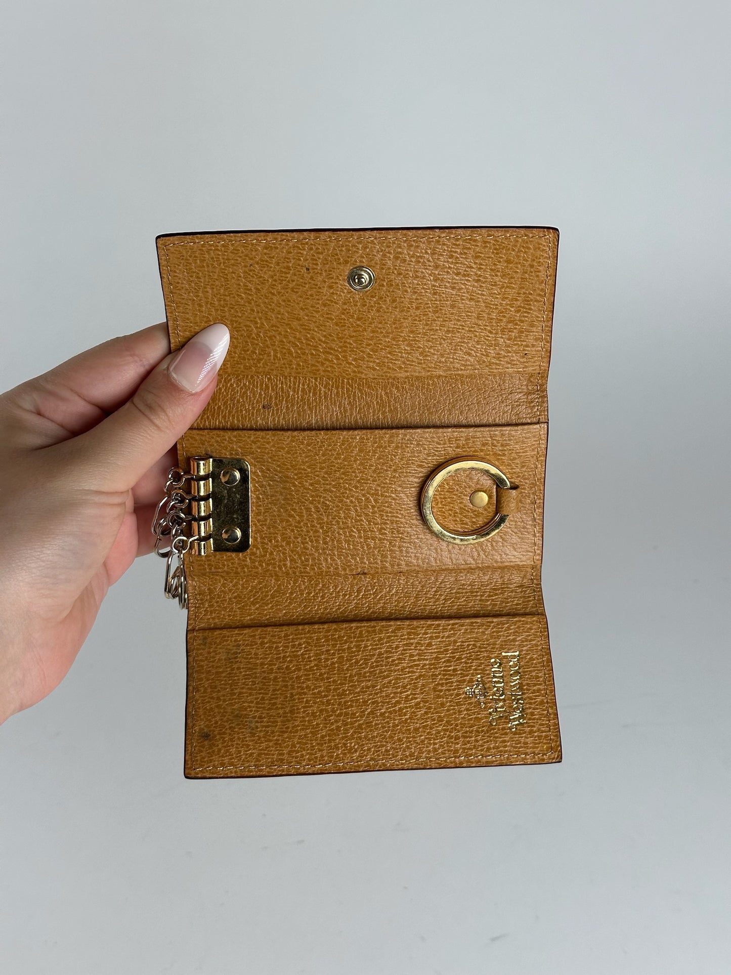 Vintage Vivienne Westwood leather key holder camel
