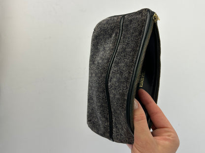 Vintage Bottega Veneta Butterfly Velvet Pouch Late 1980s Grey Black