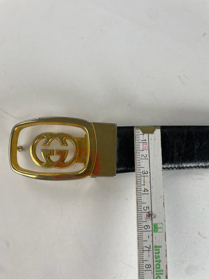 Vintage Gucci GG Leather Belt Brown