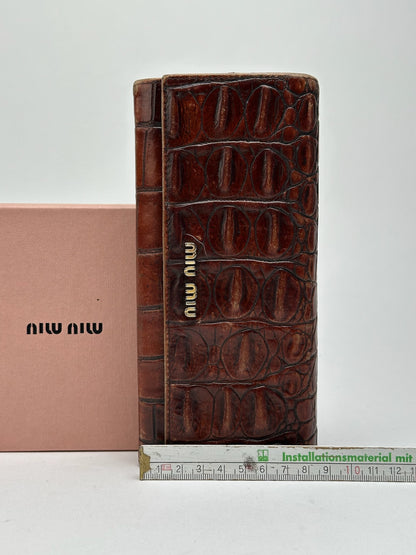 Vintage miu miu crocodile leather wallet brown