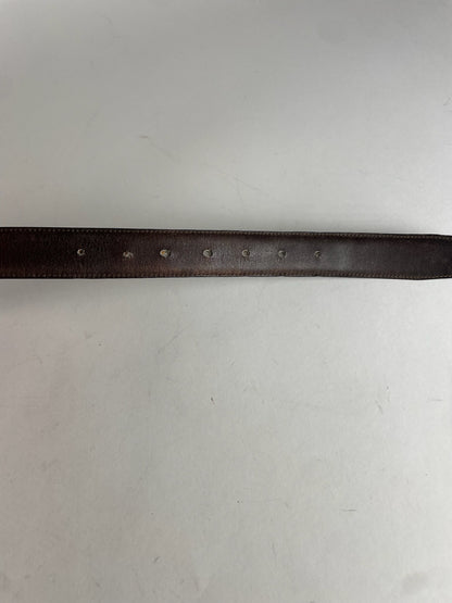 Vintage Gucci GG Leather Belt Brown