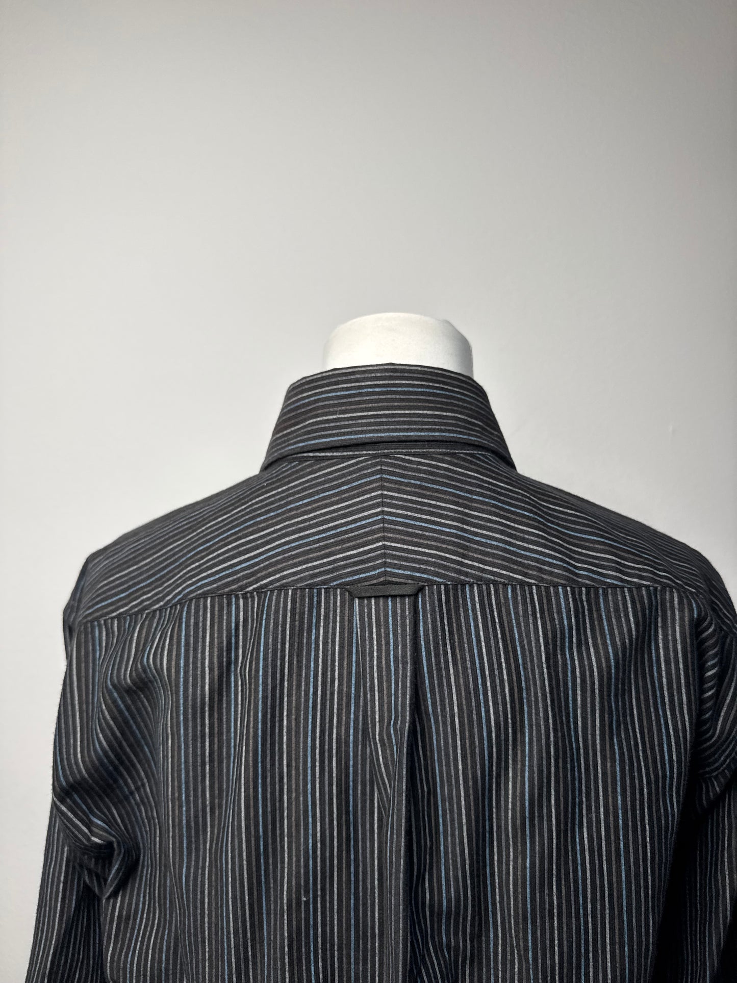 Vintage Kansai Yamamoto Striped Mens Shirt Black M