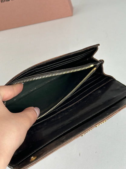 Vintage miu miu crocodile leather wallet brown