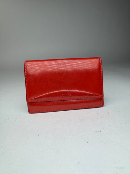 Vintage Loewe Madrid Patent Leather Card Holder red