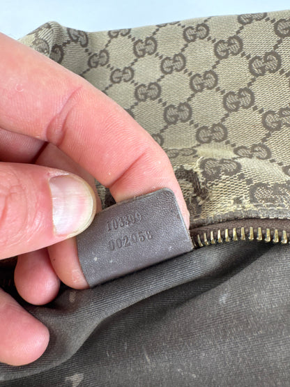 Vintage Gucci Monogram Mini Bag Beige Brown