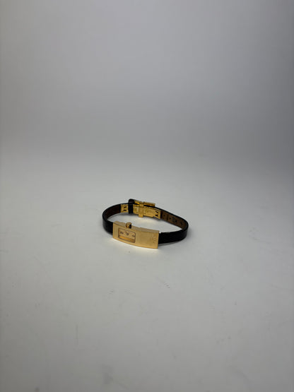 Vintage Fendi Rectangular Bracelet Watch Gold Black Late 1990s