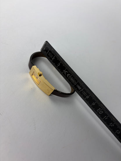 Vintage Fendi Rectangular Bracelet Watch Gold Black Late 1990s