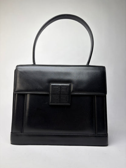 Vintage Givenchy 4G Structured Top-Handle Bag Late 1970s Black