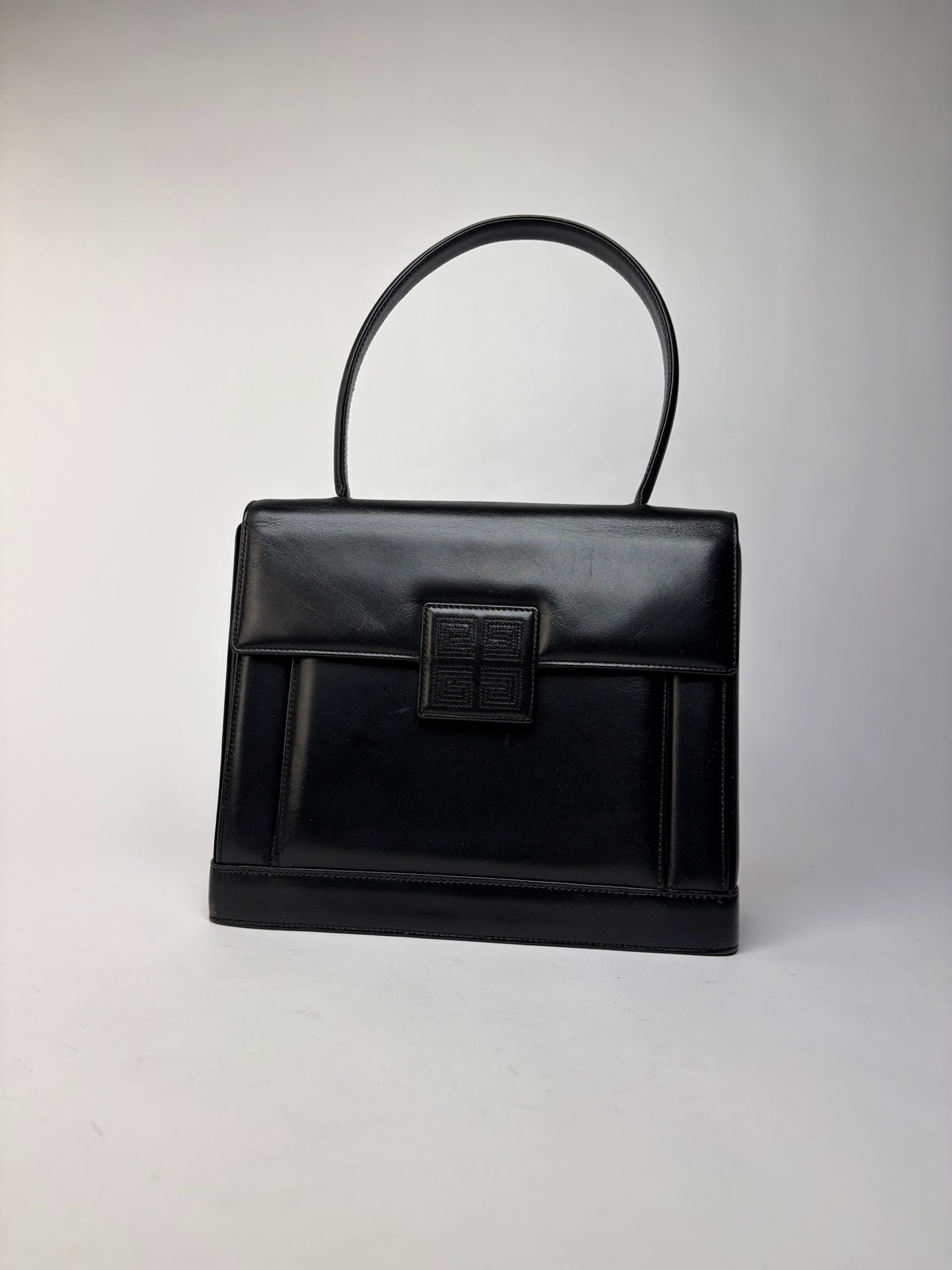 Vintage Givenchy 4G Structured Top-Handle Bag Late 1970s Black