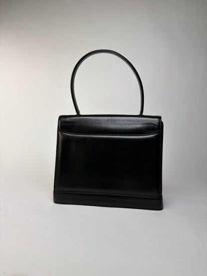 Vintage Givenchy 4G Structured Top-Handle Bag Late 1970s Black