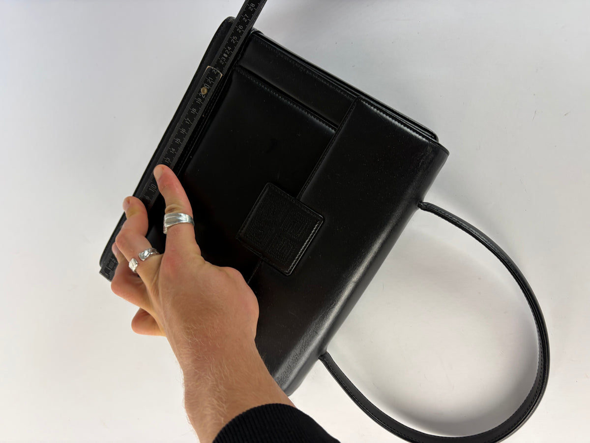 Vintage Givenchy 4G Structured Top-Handle Bag Late 1970s Black