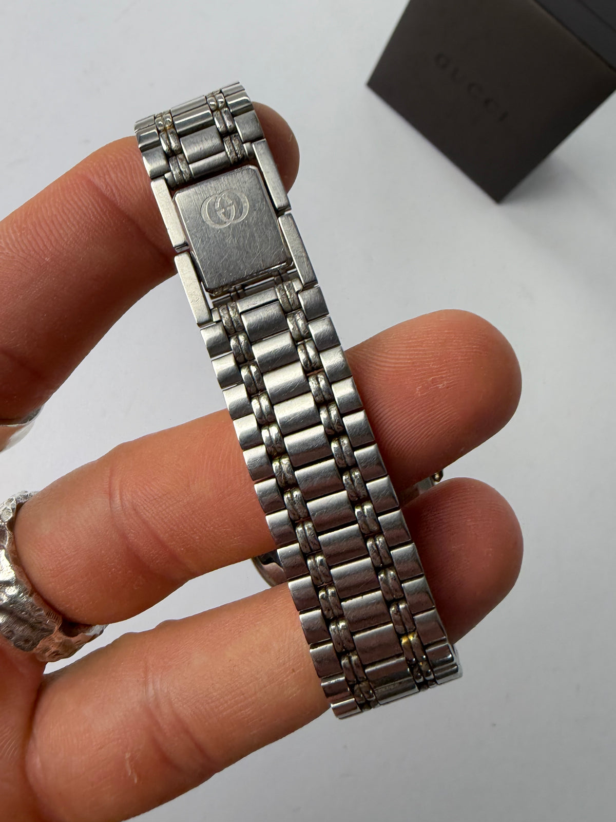Vintage Gucci Quartz Bracelet Watch Late 1980s Yellow Silver