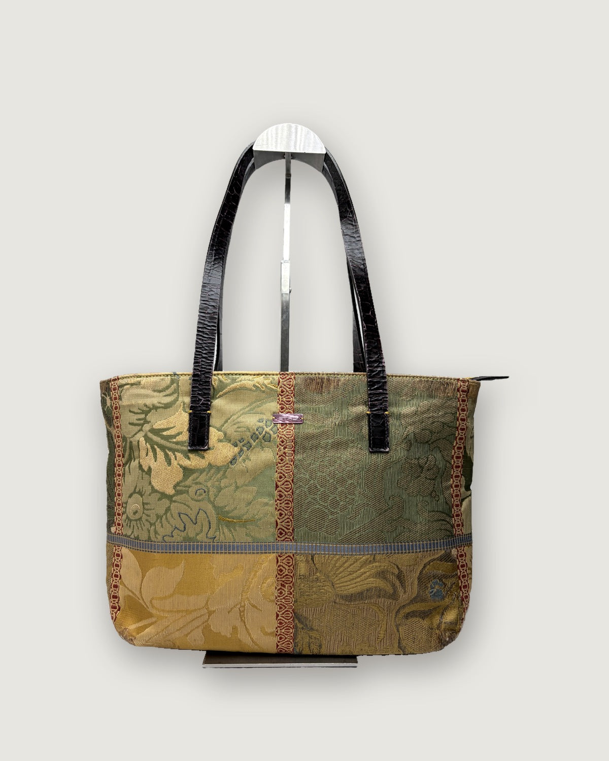 Vintage Etro Jacquard Patchwork Tote Late 1990s Multicolour