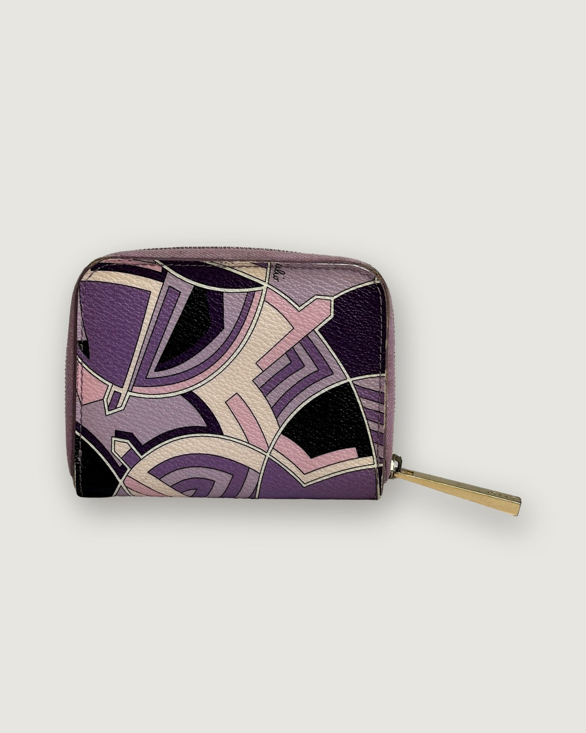 Vintage Emilio Pucci Zip Around Wallet Purple Lilac Cream Black