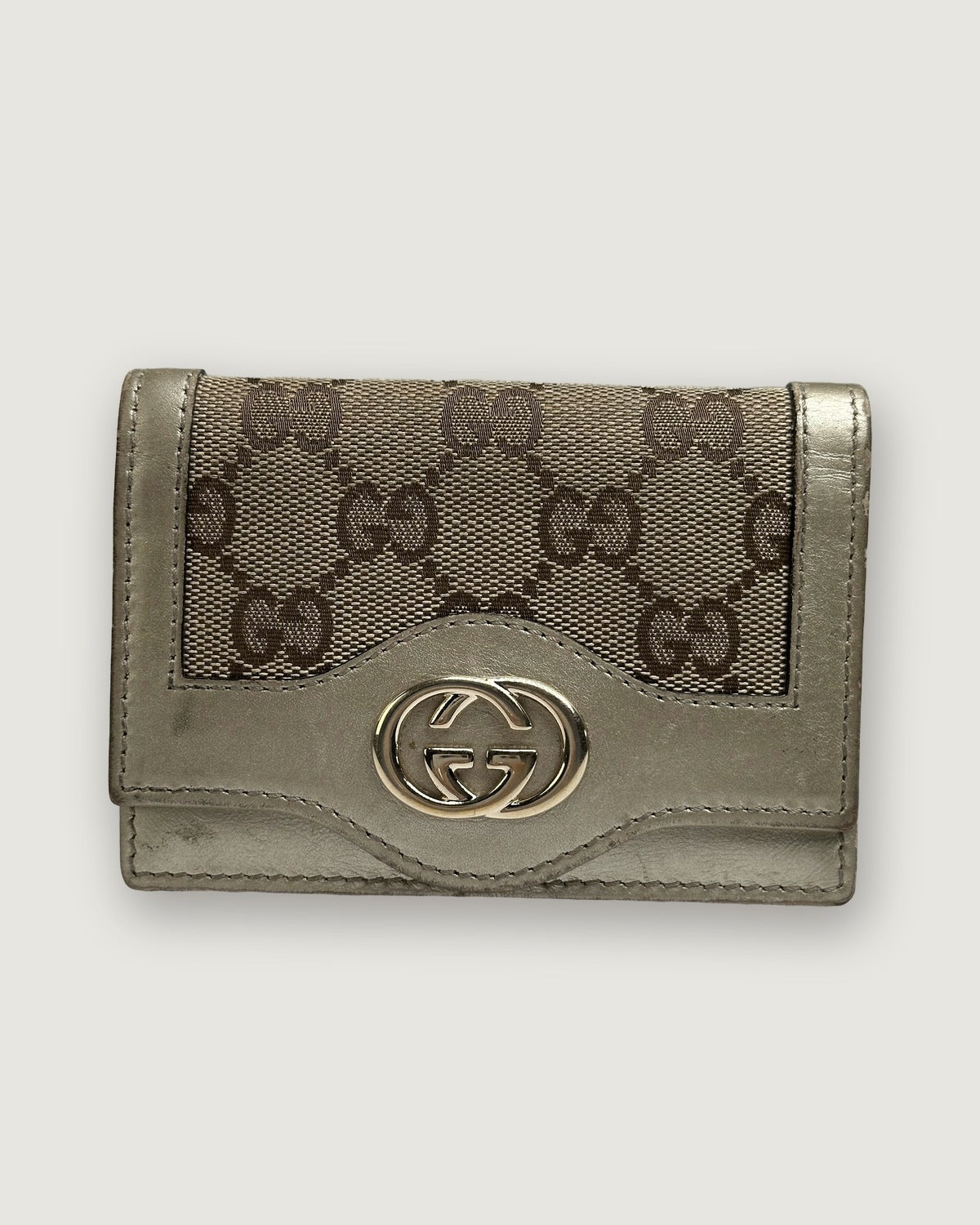 Vintage Gucci GG Supreme Bifold Wallet c. 2010 Beige Brown