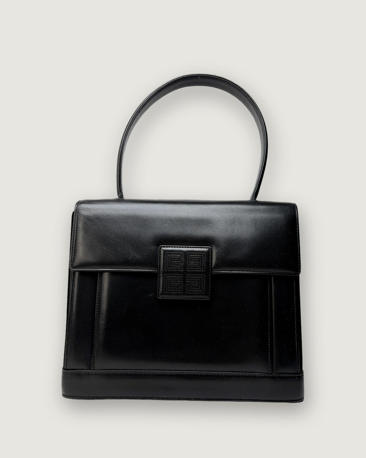 Vintage Givenchy 4G Structured Top-Handle Bag Late 1970s Black
